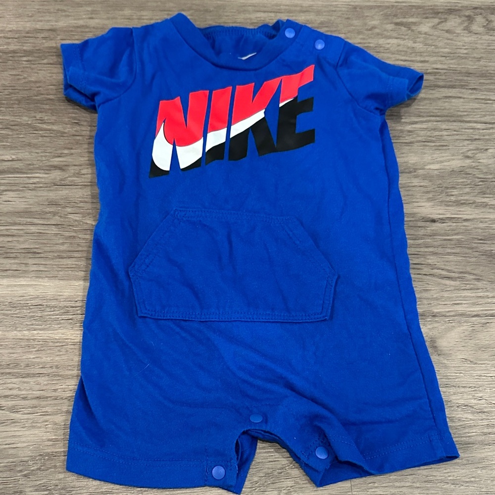 Nike Infant Blue Romper with Logo